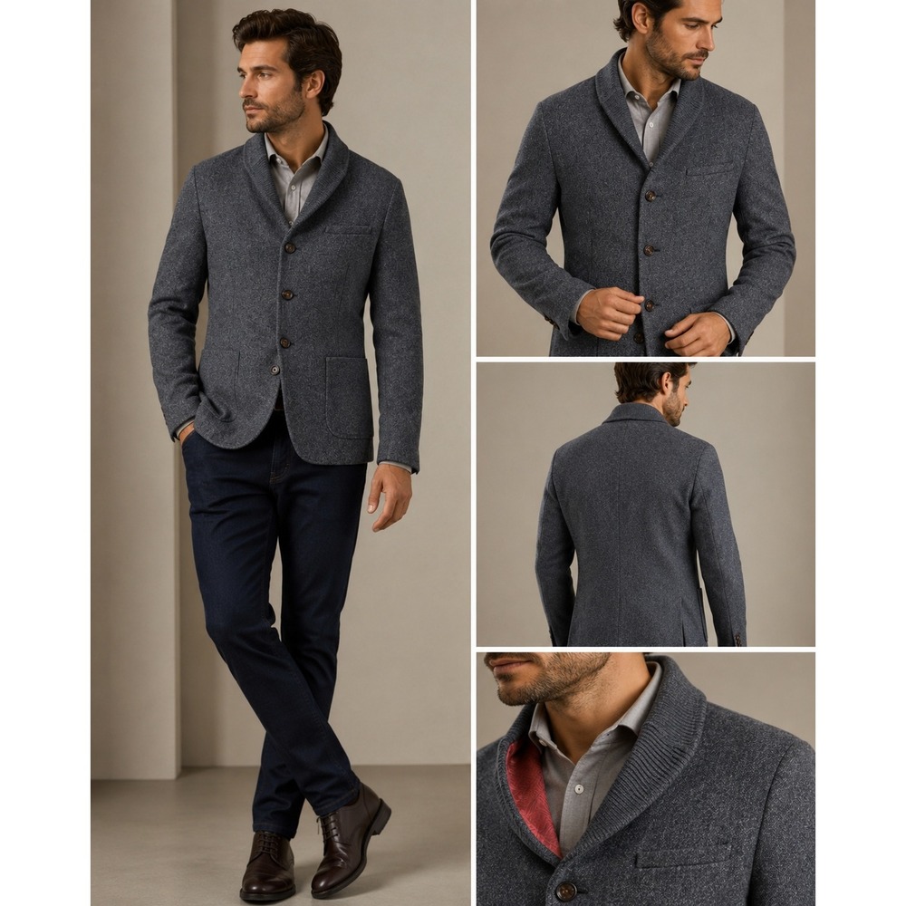 Ted Baker London Wool Shawl Collar Blazer Jacket 4 L Preppy Academia British